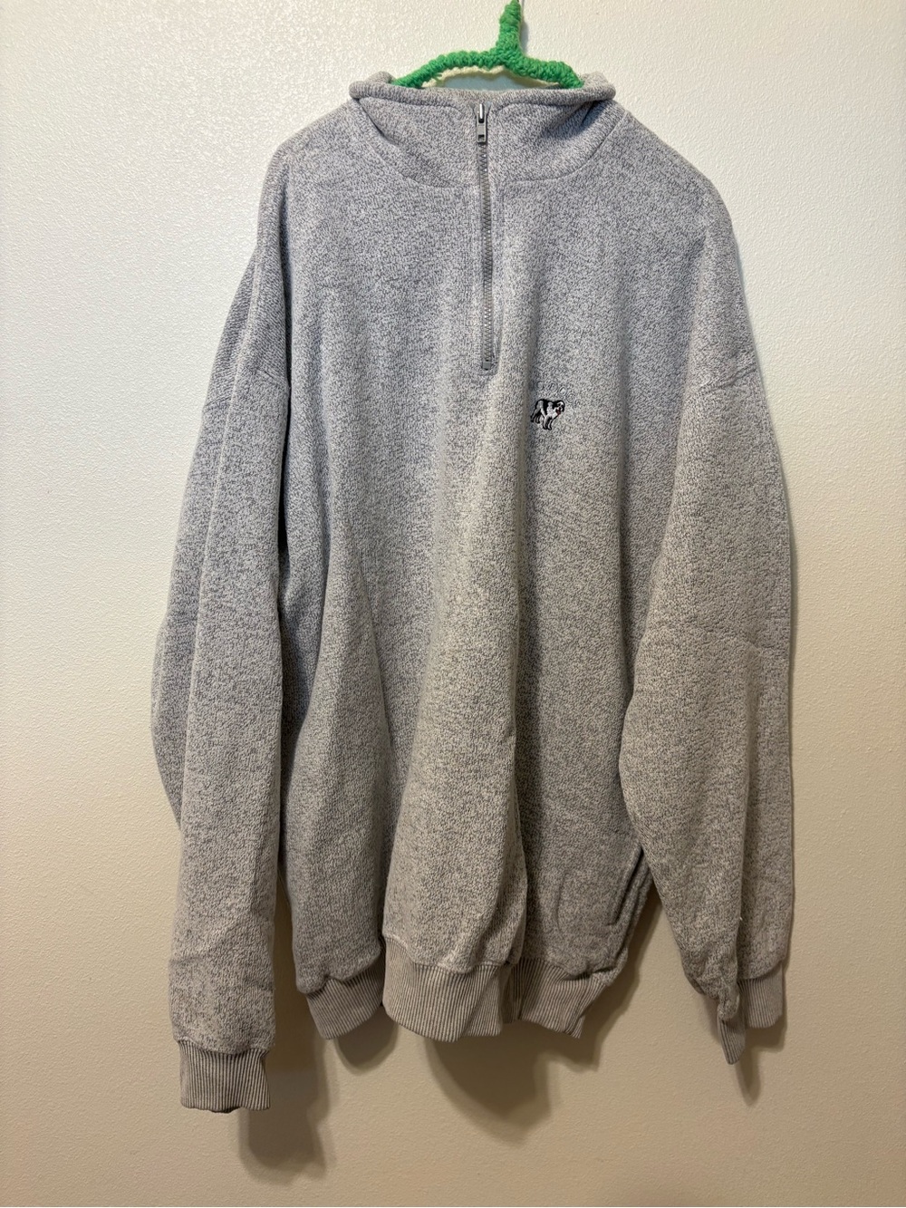 Big Dogs Men's Light Gray Half-Zip Hooded Pullover